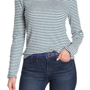 Madewell Crew Neck Medium Stripe Long Sleeve Shirt